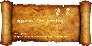 Mayerhoffer Karina névjegykártya